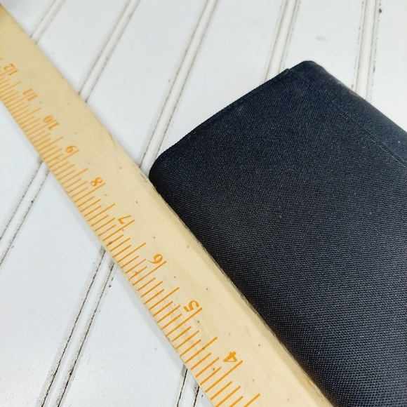 Ralph Lauren Women's Black Leather & Canvas Checkbook Wallet Clutch 0478 - Picture 7 of 12